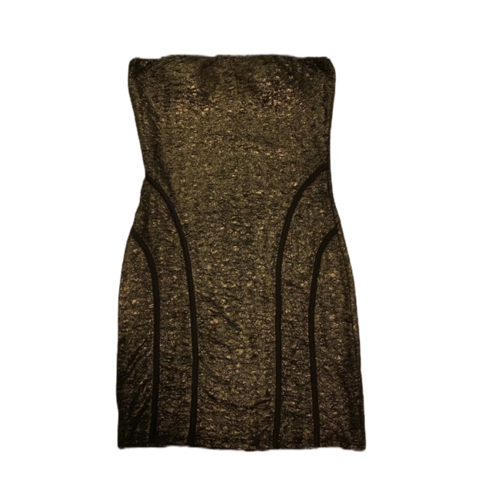 BENEFIT Strapless Sexy Metallic Bodycon Dress!